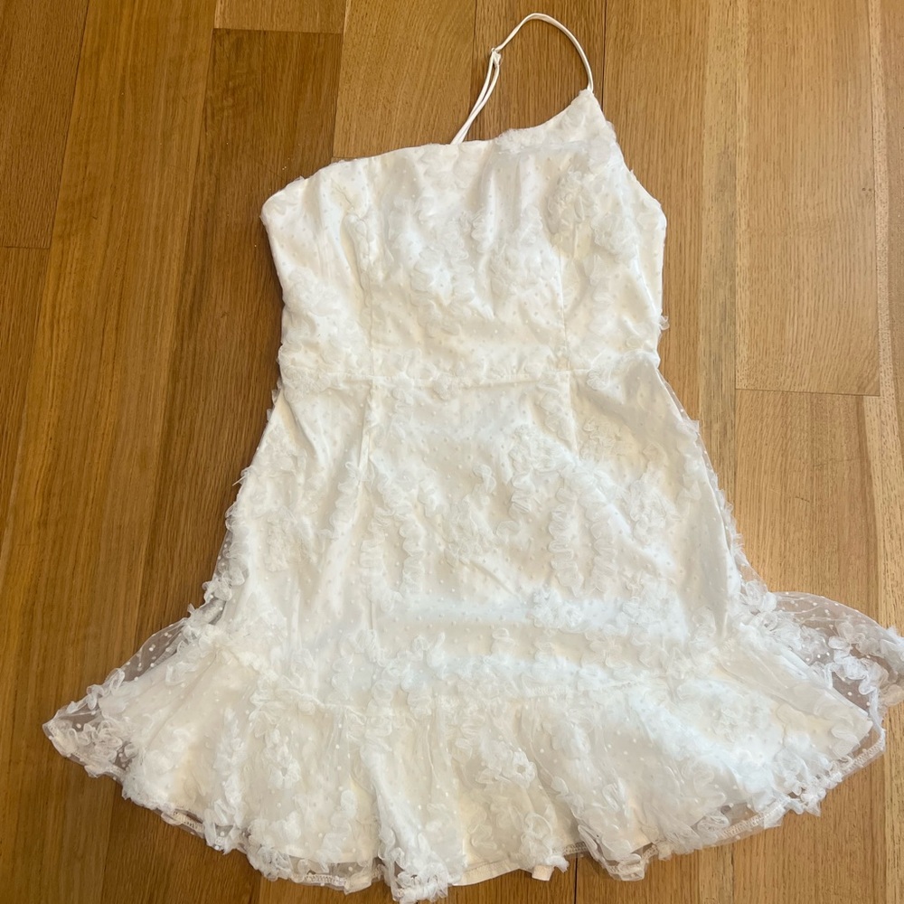 White one shoulder mini dress